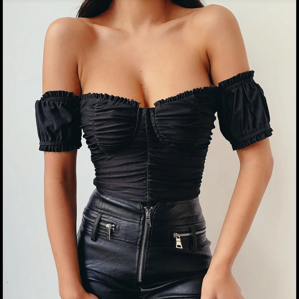 Tiger Mist Off The Shoulder Corset Bodysuit